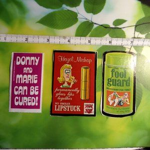 3/$25 vintage 70s Wacky Pack large funny joke gag stickers x3
